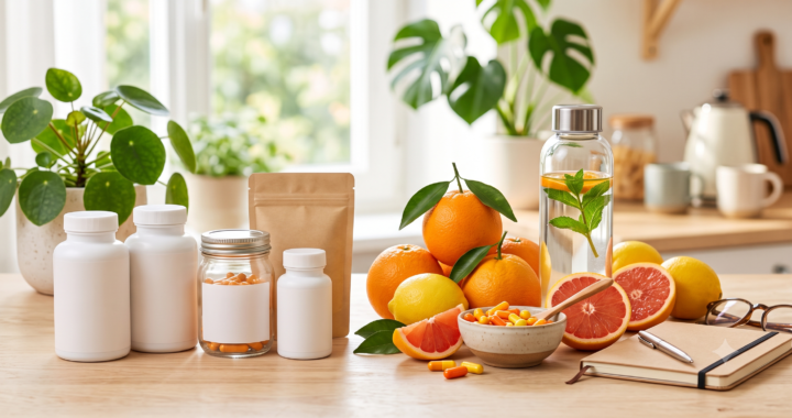 "Create a clean, professional blog header image for an article about Citrus Burn Bundle Deals: Is Buying in Bulk Worth It Include relevant visual elements like supplements, healthy food, or wellness imagery. No text in the image. Horizontal format 1200x628 pixels."