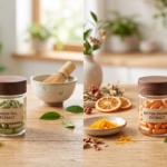 "Create a clean, professional blog header image for an article about Green Tea Extract vs Bitter Orange: Which Burns More Fat Include relevant visual elements like supplements, healthy food, or wellness imagery. No text in the image. Horizontal format 1200x628 pixels."