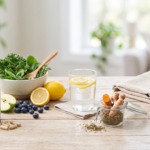 "Create a clean, professional blog header image for an article about How Long Does It Take to See Results With HepatoBurn? Include relevant visual elements like supplements, healthy food, or wellness imagery. No text in the image. Horizontal format 1200x628 pixels."