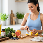 "Create a clean, professional blog header image for an article about why-your-liver-decides-how-fast-you-burn-fat Include relevant visual elements like supplements, healthy food, or wellness imagery. No text in the image. Horizontal format 1200x628 pixels."
